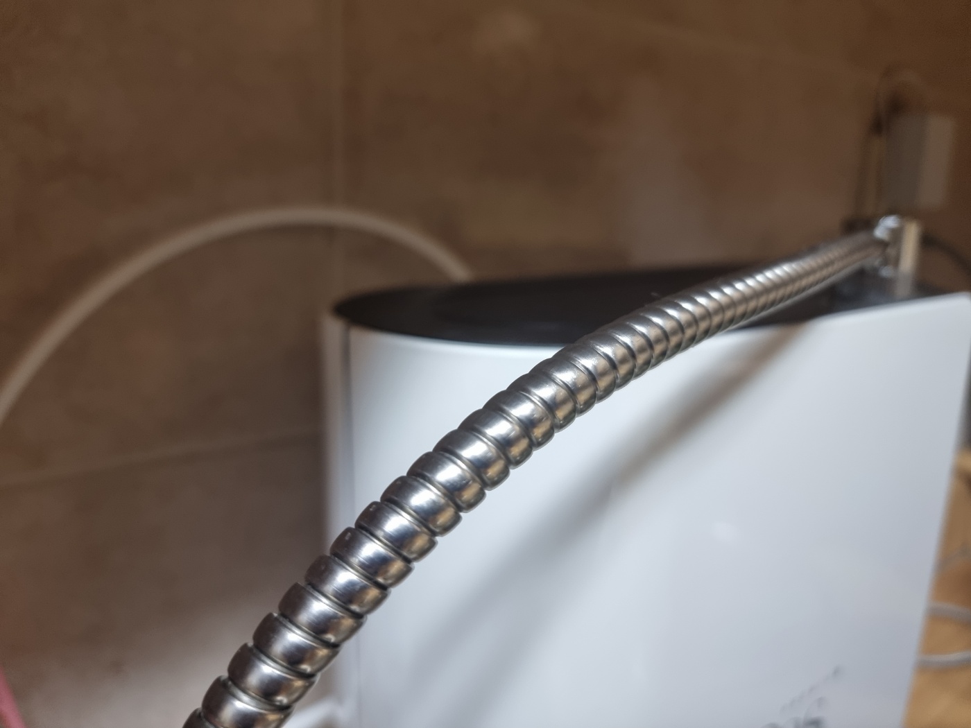 A close-up of the current, single Pi-water purifier setup in the user's home.